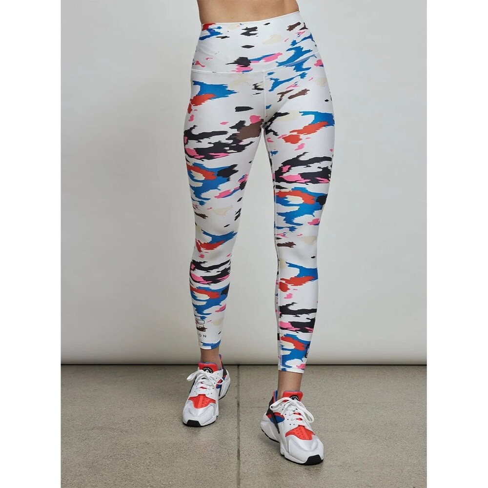 PE Nation Shozo White Army Print High Rise Activewear Legging Yoga Pants XS